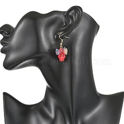 Glass & Synthetic Turquoise Beads Dangle Earrings&nbsp;EJEW-JE07452