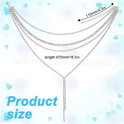 1Pc Iron Rhinestone Tennis Chains Bib Necklace&nbsp;NJEW-FG0001-11A