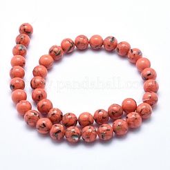 Sea Shell and Synthetic Turquoise Assembled Beads Strands&nbsp;G-G758-12-6mm