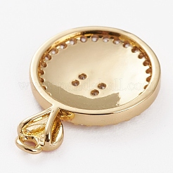 Brass Micro Pave Cubic Zirconia Pendants&nbsp;ZIRC-H115-09G