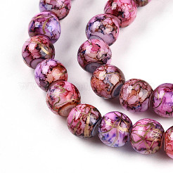 Baking Paint Glass Beads Strands&nbsp;DGLA-N003-8mm-B03