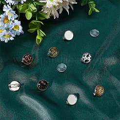 DIY Flat Round Blank Dome Brooch Making Kit&nbsp;DIY-UN0050-22P