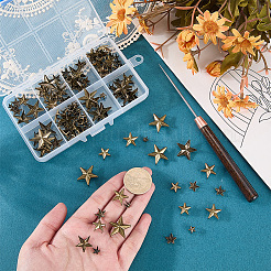 150Pcs 6 Styles Iron Rivets&nbsp;IFIN-CL0001-05AB