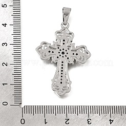 Brass Micro Pave Black Cubic Zirconia Pendants&nbsp;CU-CBA4BAF-05P