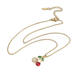 Brass & Cubic Zirconia Pendant Necklaces&nbsp;SA-CBA7E55-03G-02