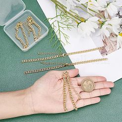 8Pcs Two Tone Handmade Brass Curb Chain Bracelet Makings&nbsp;KK-NB0002-63