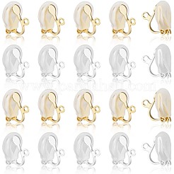 20Pcs 2 Colors Brass Clip-on Earring Findings&nbsp;KK-BBC0019-61