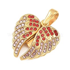 304 Stainless Steel with Rhinestone Pendants&nbsp;STAS-Z186-17G