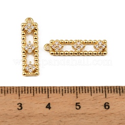 Brass Micro Pave Clear Cubic Zirconia Pendants&nbsp;CU-CBAF17A-05G