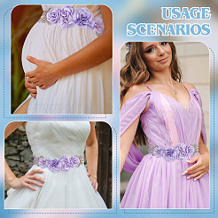 Rhinestone Flower with ABS Imitation Pearl Bridal Belt&nbsp;AJEW-WH0348-119C