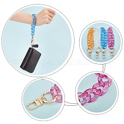 4Pcs 4 Colors Transparent Resin Curb Chain Bag Strap&nbsp;FIND-WR0003-97