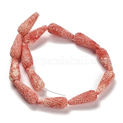 Synthetic Shell Carved Beads Strands&nbsp;SHEL-H007-03A-01