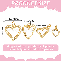 16Pcs 4 Styles Brass Pendants&nbsp;KK-DR0001-49