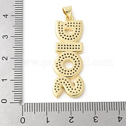 Brass Micro Pave Cubic Zirconia Pendants&nbsp;KK-P294-33G