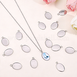 20Pcs 304 Stainless Steel Pendant Cabochon Settings&nbsp;STAS-BBC0010-66