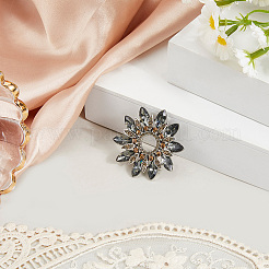 Flower Alloy Rhinestone Brooches for Backpack Clothes&nbsp;JEWB-WH20011-02B