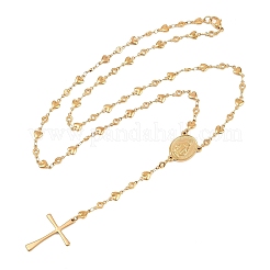 201 Stainless Steel Rosary Bead Necklaces&nbsp;NJEW-B143-07G