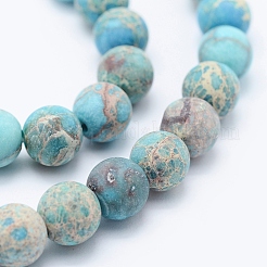 Natural Imperial Jasper Beads Strands&nbsp;G-K232-8mm-01D