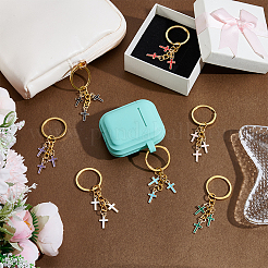 16Pcs 8 Styles Alloy Enamel Keychain&nbsp;KEYC-UN00023