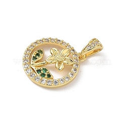 Brass Micro Pave Cubic Zirconia Pendants&nbsp;KK-S337-06G-B