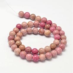 Round Natural Rhodonite Beads Strands&nbsp;G-K092-8mm