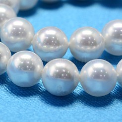 AB Color Plated Shell Pearl Round Bead Strands&nbsp;BSHE-L011-12mm-C001