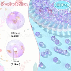 100Pcs Frosted Baking Paint Glass Beads&nbsp;DGLA-YW0001-36F