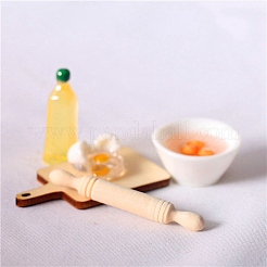 Dollhouse Miniature Kitchen Play Rolling Pin Egg Bowl Olive Oil Tool Model&nbsp;PW-WG68321-01