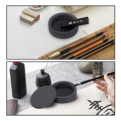 2Pcs 2 Style Stone Calligraphy Inkstone and Rectangle Inker&nbsp;AJEW-PH0003-52