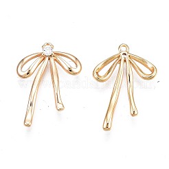Brass Micro Pave Clear Cubic Zirconia Pendants&nbsp;KK-N232-244