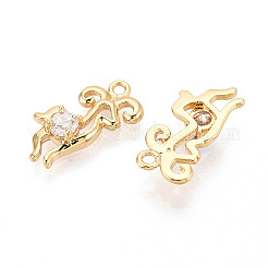 Brass Pave Clear Cubic Zirconia Pendants&nbsp;KK-T077-58G