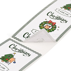 50Pcs Christmas Square with Word Merry Christmas Roll Stickers&nbsp;DIY-M070-03D