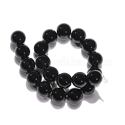 Synthetic Black Stone Beads Strands&nbsp;X-G-G088-10mm