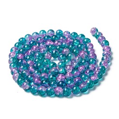 Spray Painted Crackle Glass Beads Strands&nbsp;CCG-Q002-8mm-06