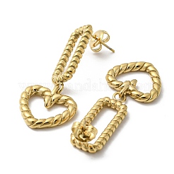 Ion Plating(IP) 304 Stainless Steel Dangle Stud Earrings&nbsp;EJEW-K269-05G