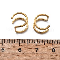 304 Stainless Steel 2 Line Hoop Clip on Nose Rings&nbsp;AJEW-A062-07G