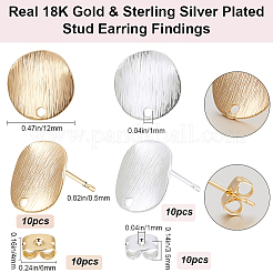 Brass Ear Stud Findings&nbsp;KK-BBC0015-27