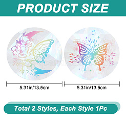 2Pcs 2 Styles PET Rainbow Window Clings Stickers&nbsp;DIY-GF0007-66