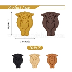 10Pcs 5 Colors Cartoon Cow Silicone Beads&nbsp;JX711A
