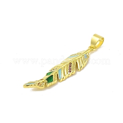 Brass Micro Pave Cubic Zirconia Pendants&nbsp;KK-E111-21G