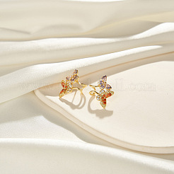 925 Sterling Silver Micro Pave Cubic Zirconia Stud Earrings&nbsp;EJEW-K284-06G