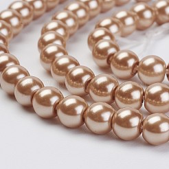 Eco-Friendly Dyed Glass Pearl Beads Strands&nbsp;HY-A008-6mm-RB045