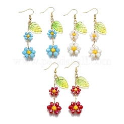 3Pairs Electroplate Glass Dangle Earrings&nbsp;EJEW-TA00652