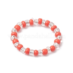 Glass Seed Beads Stretch Rings for Women&nbsp;RJEW-JR00690