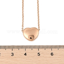304 Stainless Steel Heart Pendant Cable Chain Necklaces for Women&nbsp;NJEW-Z055-03RG