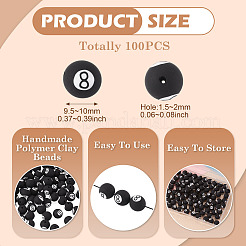 100Pcs Handmade 8 Ball Polymer Clay Beads&nbsp;CLAY-TA0002-04