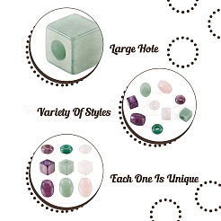 9Pcs 9 Style Natural Green Aventurine & Rose Quartz & Amethyst  European Beads&nbsp;G-FW0001-21