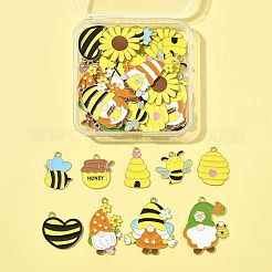 44Pcs 14 Styles Bees Theme Alloy Enamel Pandants&nbsp;FIND-FS0004-45
