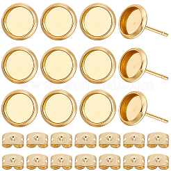20Pcs 304 Stainless Steel Stud Earring Settings&nbsp;STAS-BBC0009-97A