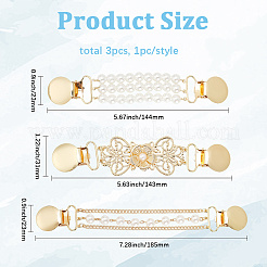 3Pcs 3 Styles Alloy Cardigan Clips&nbsp;FIND-GF0008-21